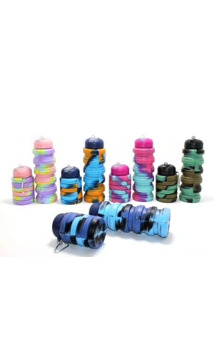 Bidebuvar Katlanabilir Portatif Silikon Su Şişesi 500 Ml Model 1