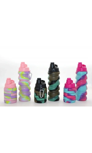 Bidebuvar Katlanabilir Portatif Silikon Su Şişesi 500 Ml Model 2