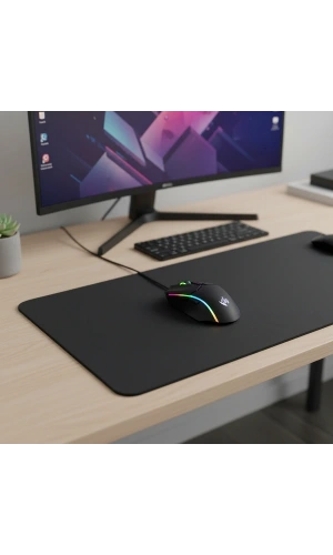 Bidebuvar Kaymaz Alt Tabanlı Siyah Mouse Pad 40x30 cm