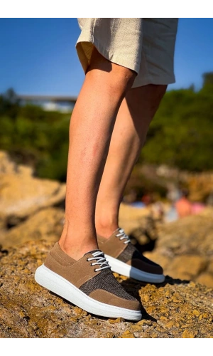 Bidebuvar KB-042  Kuback  Bağcıklı Taba Günlük Erkek Ayakkabı