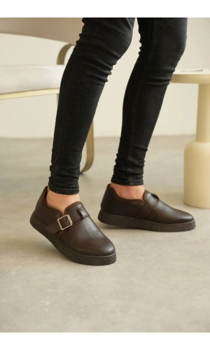 Bidebuvar KB-KX1 Kuback Kahve Cilt Kürklü Günlük Erkek Ayakkabı