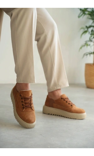 Bidebuvar KB-X516 Kuback Taba Süet Günlük Erkek Ayakkabı