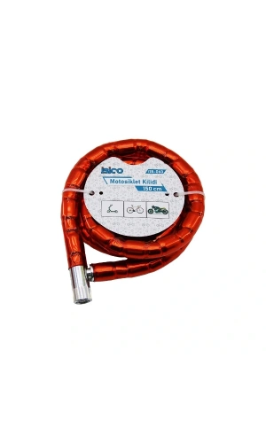 Bidebuvar Kırmızı Motor Bisiklet Kilidi 22 mm x 150 cm