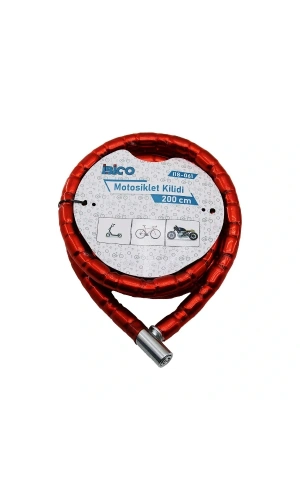 Bidebuvar Kırmızı Motor Bisiklet Kilidi 22 mm x 200 cm