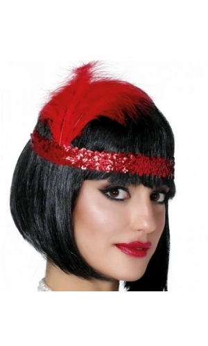 Bidebuvar Kırmızı Renk Çarliston Saç Bandı