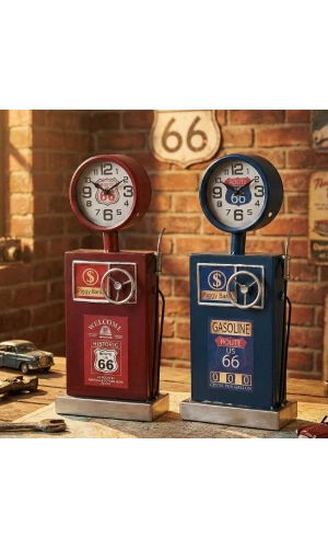 Bidebuvar Klasik Benzinlik Tasarımlı Masaüstü Saat