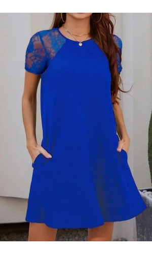 Bidebuvar Kol Dantel Viskon Elbise