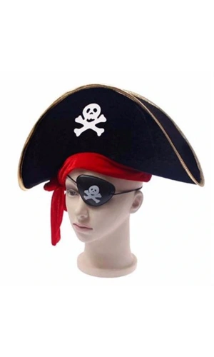 Bidebuvar Korsan Şapka Göz Bandı Seti