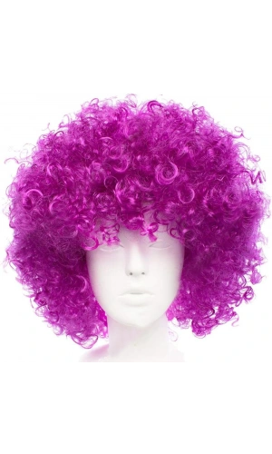 Bidebuvar Koyu Mor Violet Renk Afro Bonus Parti Peruğu