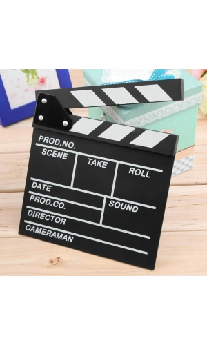 Bidebuvar Küçük Boy Dekoratif Sinema Klaketi - Ahşap Tasarım - 20x20 cm