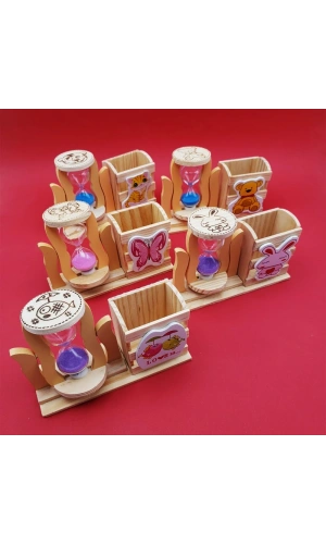 Bidebuvar Kum Saati Kalemlik Kutulu