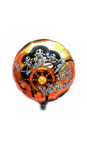 Bidebuvar Kuru Kafalı Korsan Halloween Folyo Balon