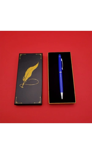 Bidebuvar Kutulu Mavi Touchpen Tükenmez Kalem