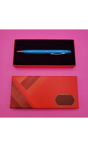 Bidebuvar Kutulu Metal Turkuaz Kalem