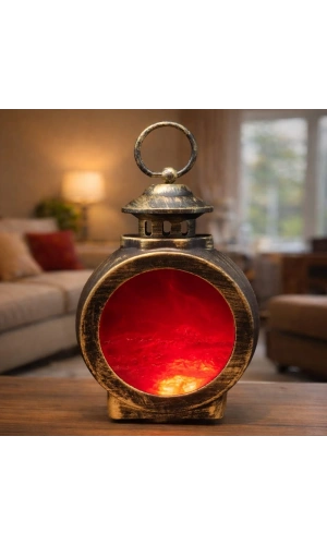 Bidebuvar LED Işıklı Alev Efektli Dekoratif Şömine Fener