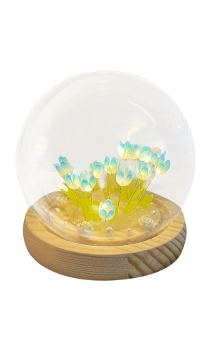 Bidebuvar LED Işıklı Lale Cam Küre