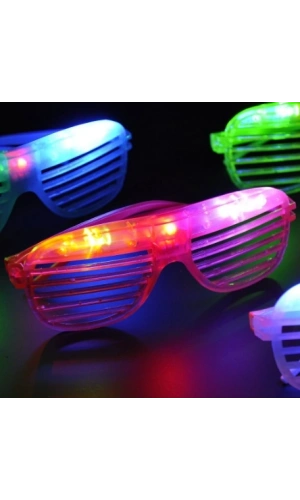 Bidebuvar Led Işıklı Renkli Panjur Gözlük 12 Adet