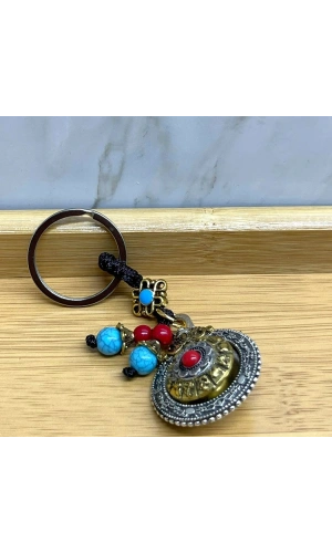 Bidebuvar Mantra Çarkı Şans Anahtarlık