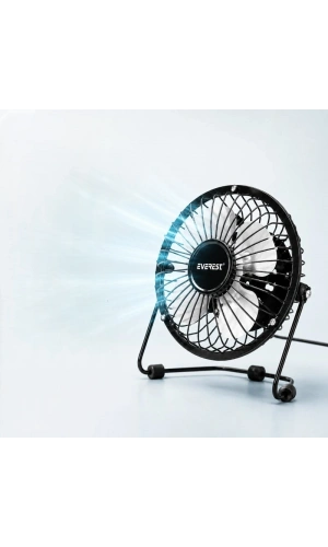 Bidebuvar Masaüstü Mini USB Fan - Metal Gövdeli - Ultra Sessiz