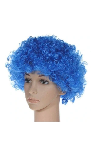 Bidebuvar Mavi Renk Kıvırcık Peruk