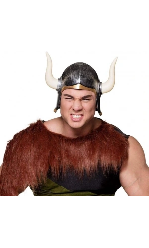 Bidebuvar Mega Boynuzlu Viking Ivar Kaskı Eskitilmiş Desen Gümüş Renk