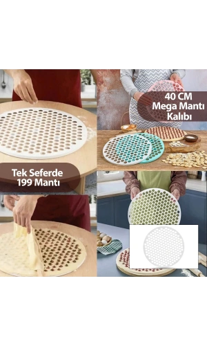 Bidebuvar Mega Mantı Kalıbı - 40 cm - 199 Mantı Kapasiteli - Plastik