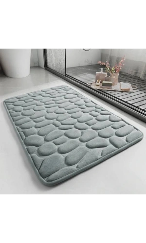 Bidebuvar Memory Kaydırmaz Banyo Paspası Gri