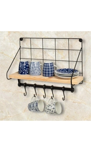 Bidebuvar Metal Askılıklı Kahve Köşesi Rafı