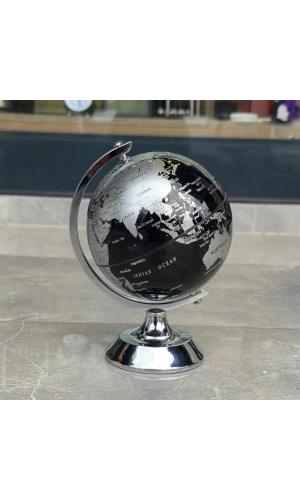 Bidebuvar Metal Ayaklı Siyah Dünya Küresi