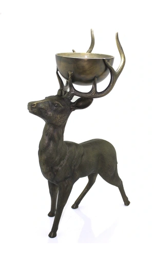 Bidebuvar Metal Geyikli Kase 77 Cm