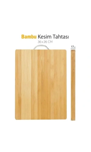 Bidebuvar Metal Saplı Bambu Kesim Panosu
