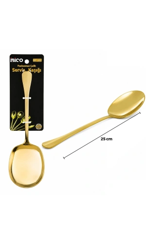 Bidebuvar Metal Servis Kaşığı - 25 cm - Gold Renk