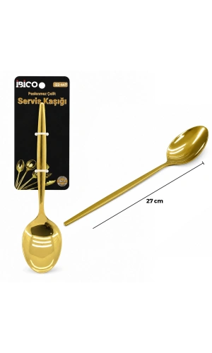 Bidebuvar Metal Servis Kaşığı - Gold Renk - 27 cm