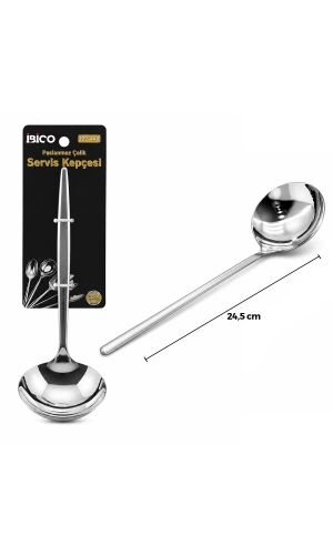 Bidebuvar Metal Servis Kepçesi - Krom Renk - 24.5 cm