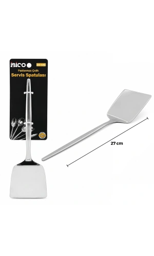 Bidebuvar Metal Servis Spatulası - Krom Renk - 27 cm - Paslanmaz Çelik
