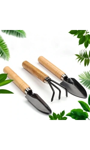 Bidebuvar Mini Ahşap Hobi Bahçe Seti 3 Adet