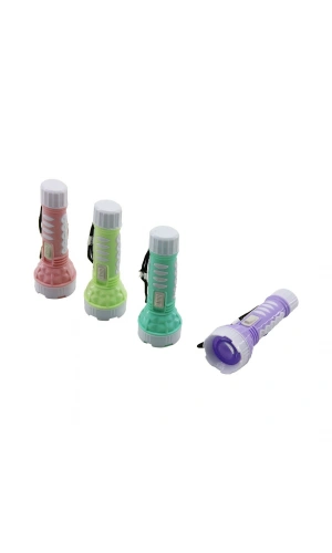 Bidebuvar Mini Boy Led El Feneri - Pilli - Renkli Plastik