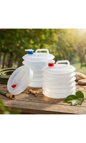 Bidebuvar Musluklu Akordiyon Katlanır Su Bidonu 10 Litre
