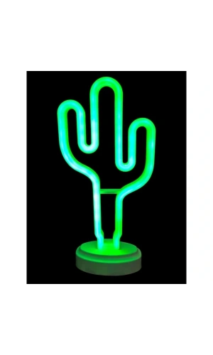 Bidebuvar Neon Işıklı Kaktüs Masa Gece Lambası