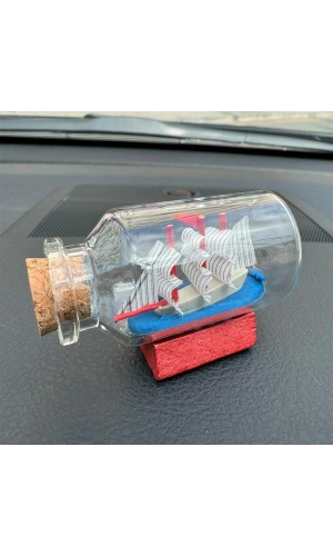 Bidebuvar Orta Boy Şişe İçerisinde Gemi Maketi