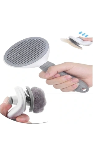 Bidebuvar Otomatik Temizlenen Evcil Hayvan Tarağı Gri