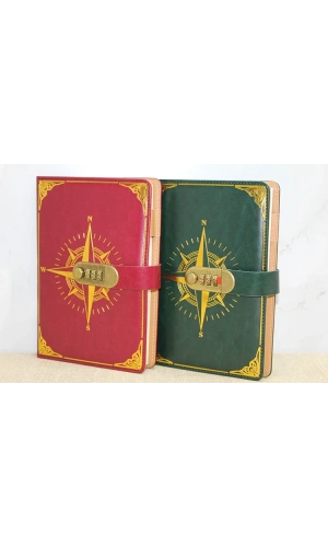 Bidebuvar Özel Tasarım Şifreli Deri Defter
