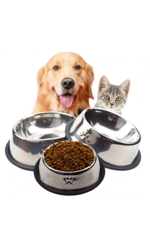 Bidebuvar Paslanmaz Çelik Metal Mama Kabı 18 cm.