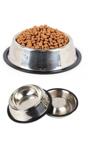 Bidebuvar Paslanmaz Çelik Metal Mama Kabı 22 cm.