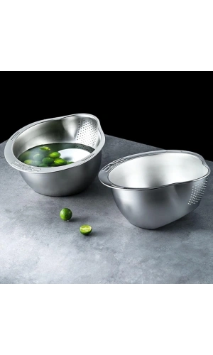 Bidebuvar Paslanmaz Çelik Pirinç Süzgeci