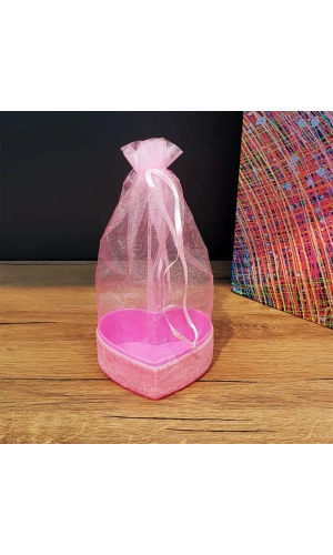 Bidebuvar Pembe Kalpli Tül Kese