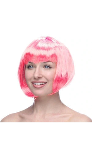 Bidebuvar Pembe Renk Peruk Küt Saç
