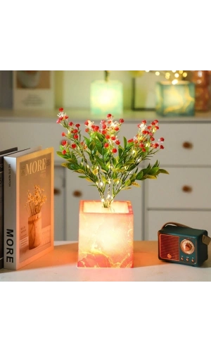 Bidebuvar Pembe Saksılı LED Yapay Çiçek