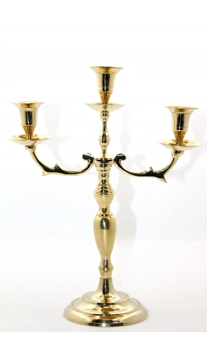 Bidebuvar Pirinç 3lü Şamdan Model 2