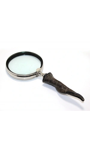 Bidebuvar Pirinç Boynuz Saplı Büyüteç Model 2